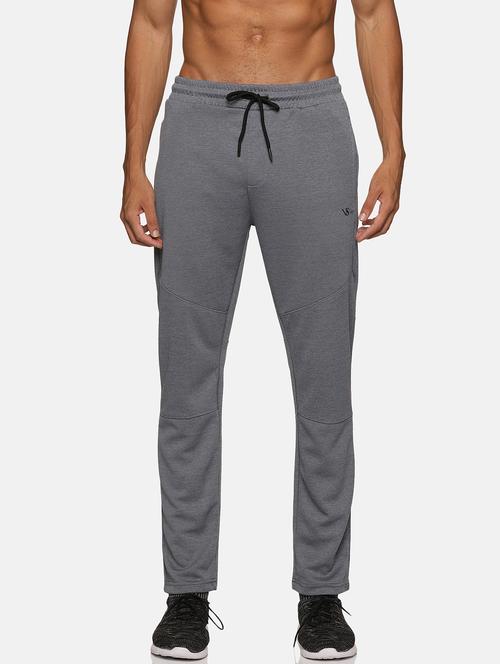charcoal polyester  ankle length track pant - 21567927 -  Standard Image - 0