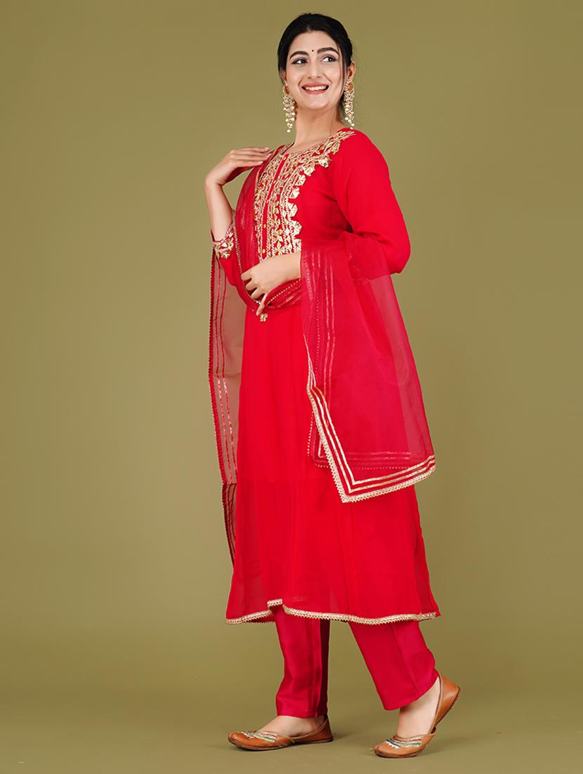 women round neck kurta pant set with dupatta - 21568147 - Standard Image - 2