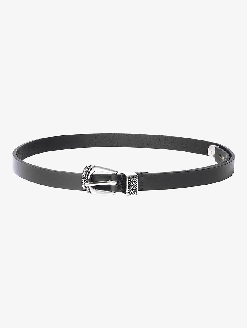 aditi wasan black solid genuine leather women's belt - 21568184 - Standard Image - 2