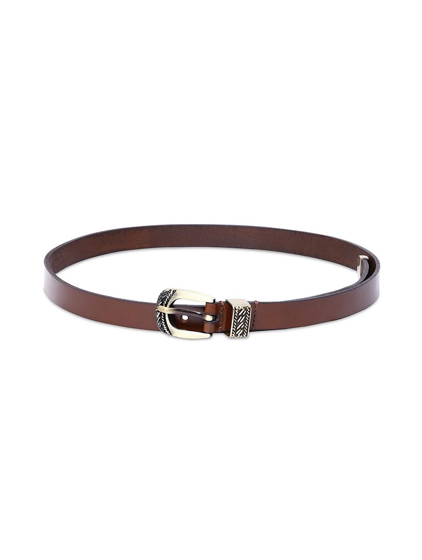 aditi wasan brown solid genuine leather women's belt - 21568185 - Standard Image - 2