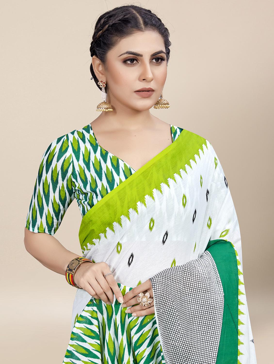 women printed saree with blouse - 21568982 - Standard Image - 2