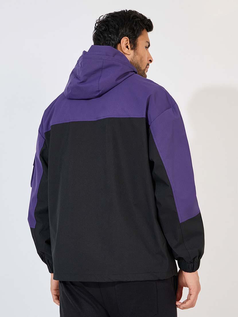 men color block long sleeves casual jacket - 21569240 - Standard Image - 2