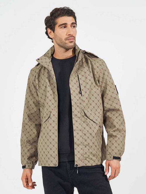 men printed long sleeves casual jacket - 21569241 - Standard Image - 0
