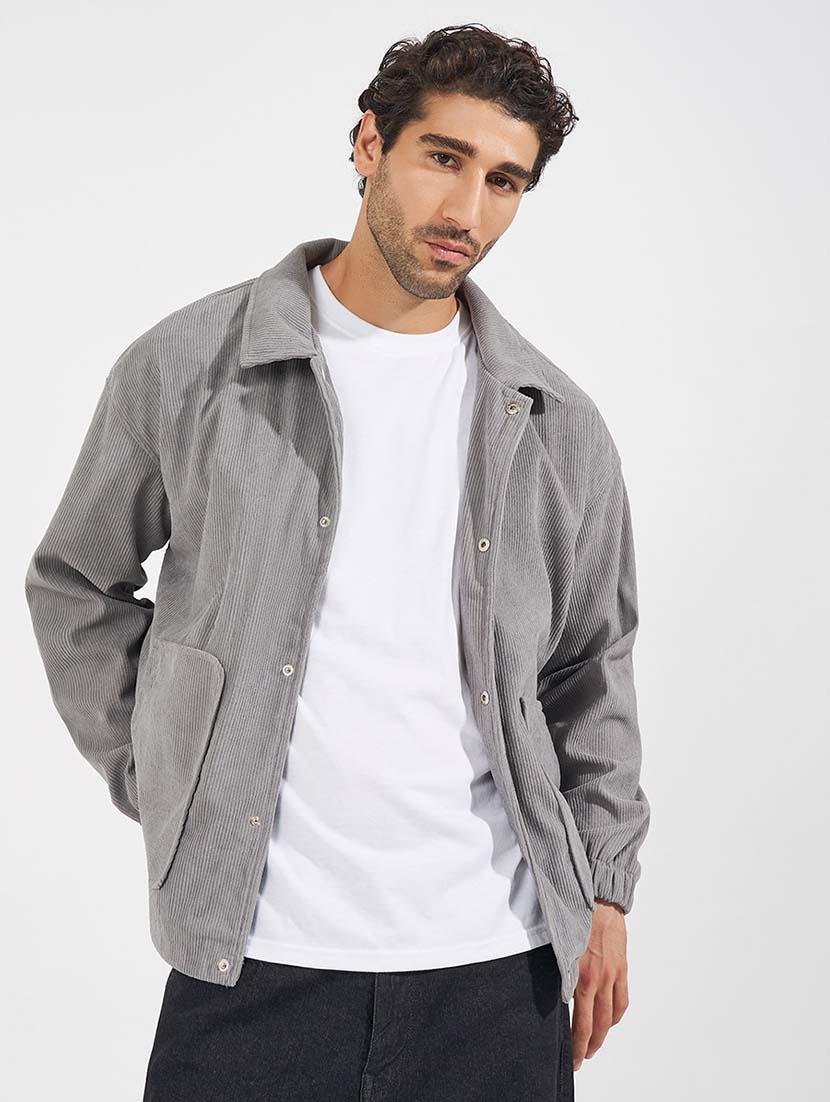 men solid long sleeves casual jacket - 21569247 - Zoom Image - 0