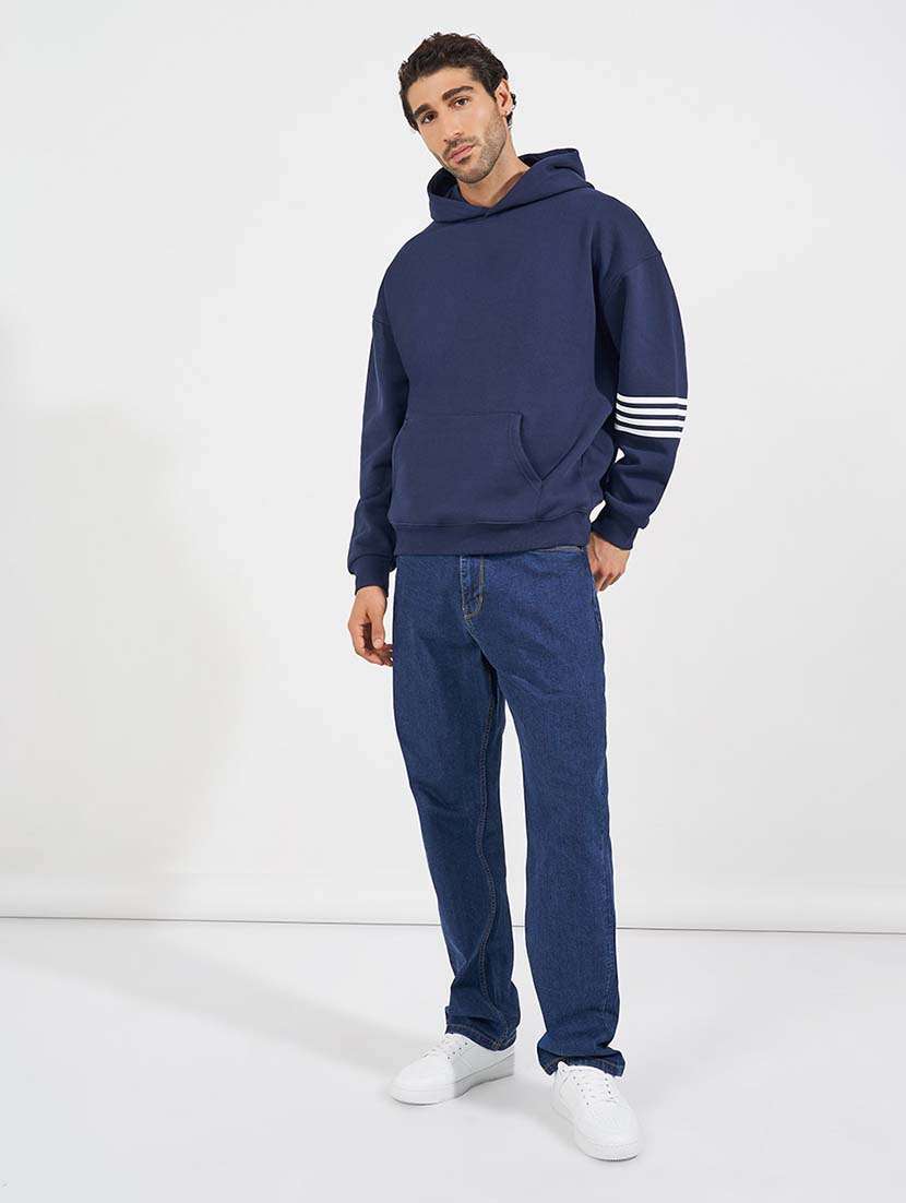 men hooded placement print sweatshirt - 21569275 - Standard Image - 2
