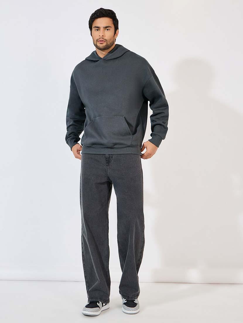 men hooded plain sweatshirt - 21569280 - Standard Image - 2
