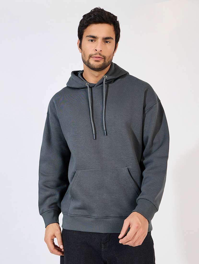 men hooded plain sweatshirt