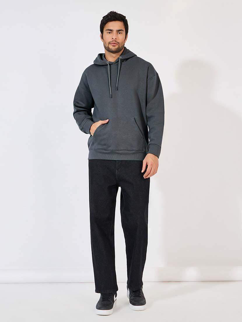 men hooded plain sweatshirt - 21569281 - Standard Image - 2