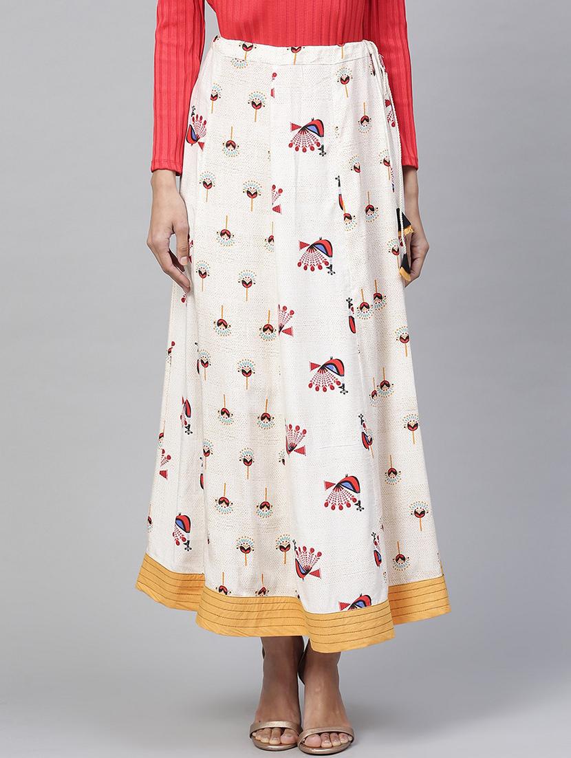 women off-white printed a-line skirt - 21569505 -  Zoom Image - 0