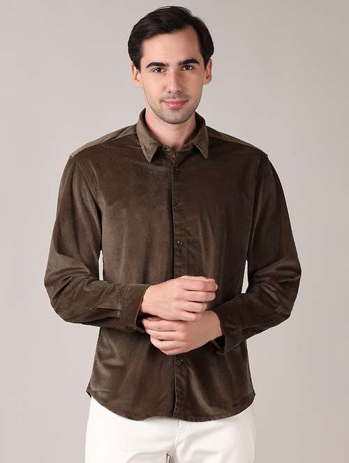 men long sleeve self design casual shirt - 21569608 -  Standard Image - 0