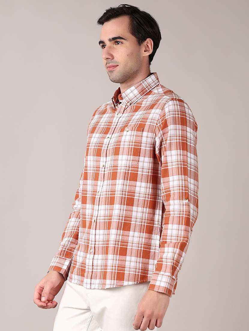 men long sleeve checkered casual shirt - 21569609 -  Standard Image - 2