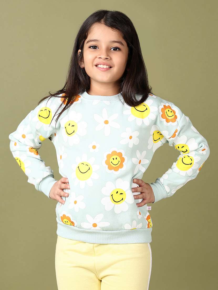 girls printed long sleeve sweatshirt
