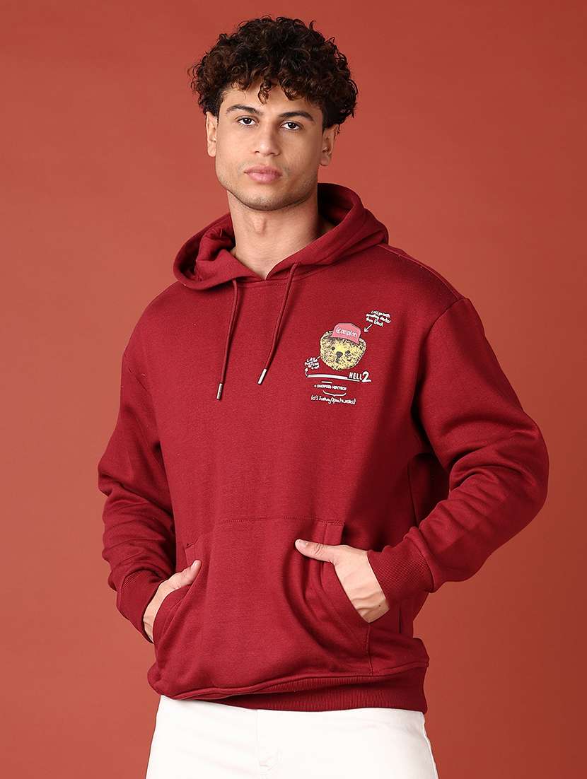 men front & back print long sleeve hooded sweatshirt - 21569616 -  Standard Image - 2