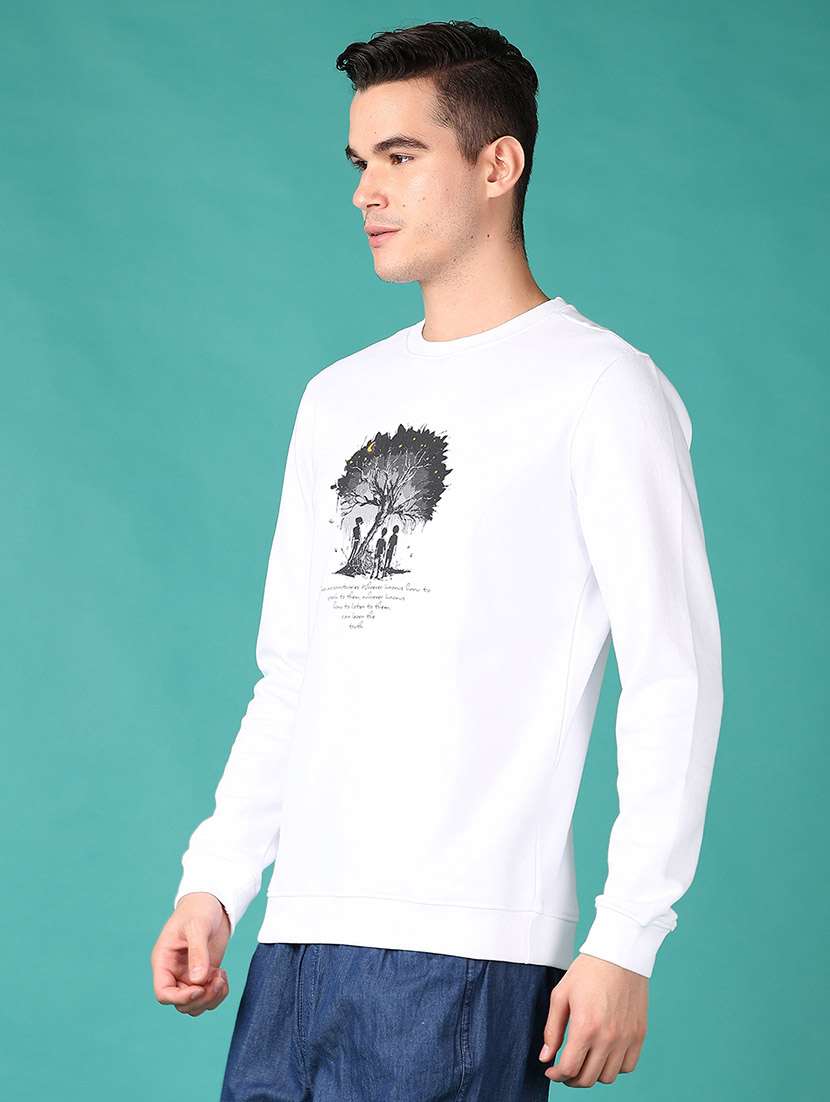 men long sleeves front print sweatshirt - 21569618 -  Standard Image - 2
