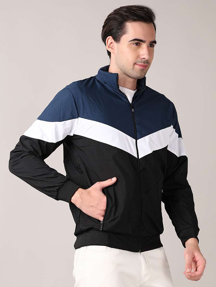 men color block long sleeve bomber jacket - 21569625 -  Standard Image - 2