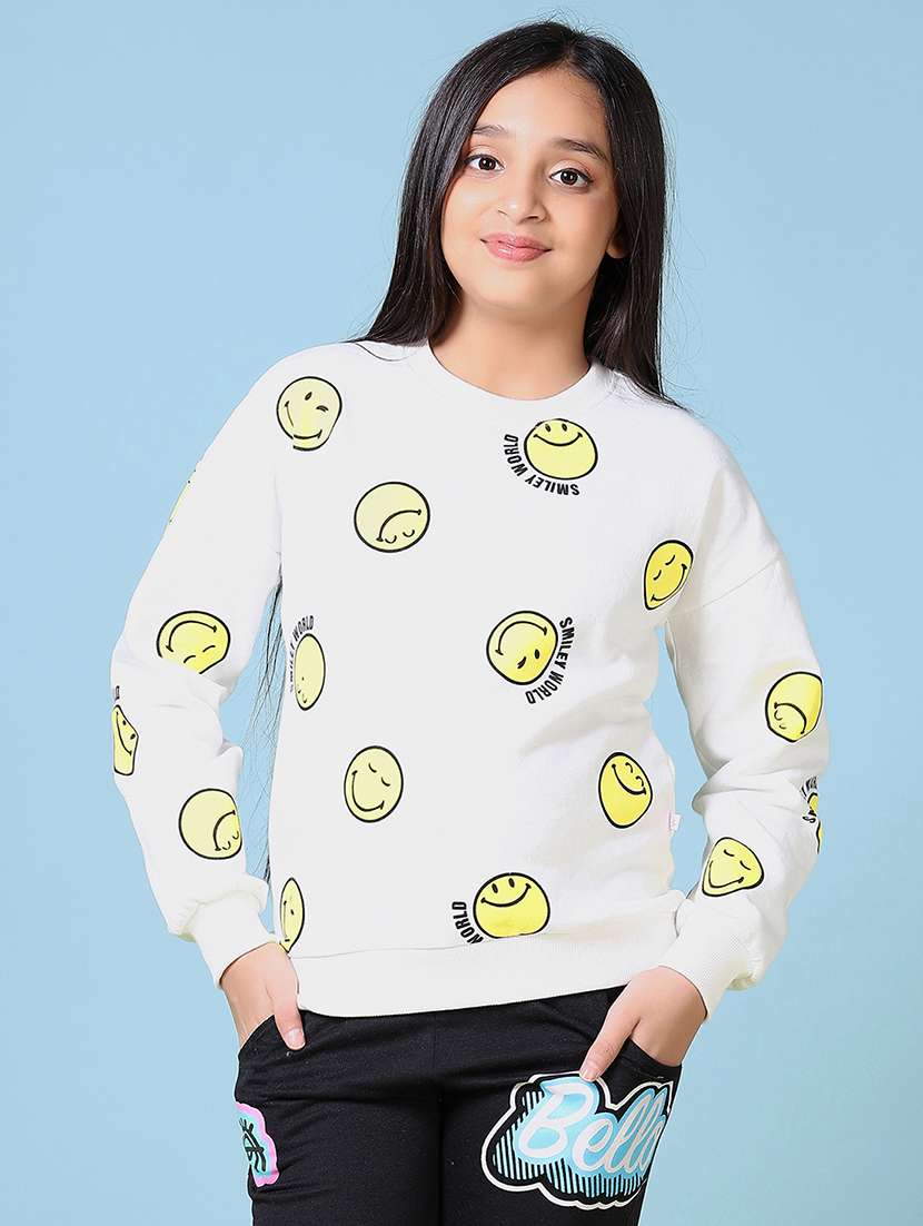 girls printed long sleeve sweatshirt
