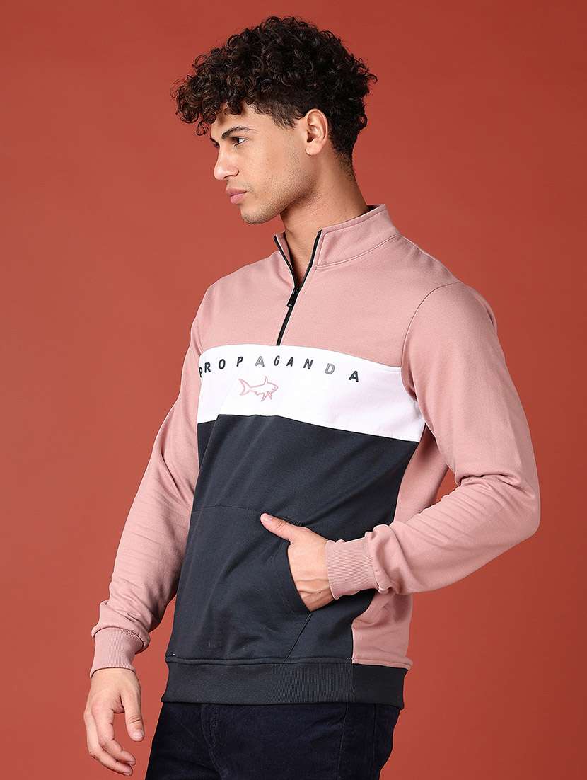 men long sleeves color block sweatshirt - 21569750 -  Standard Image - 2