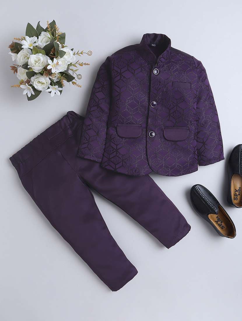 boys embroidered 3 pcs sherwani set