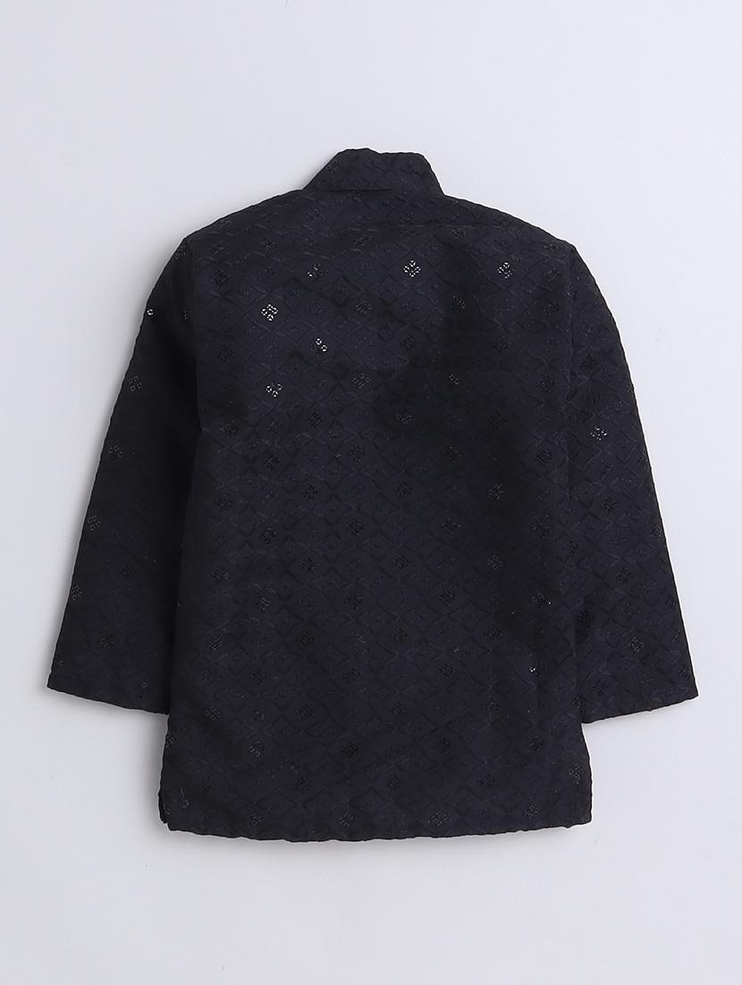 boys embroidered & sequins work kurta and bottom set - 21570440 - Standard Image - 2