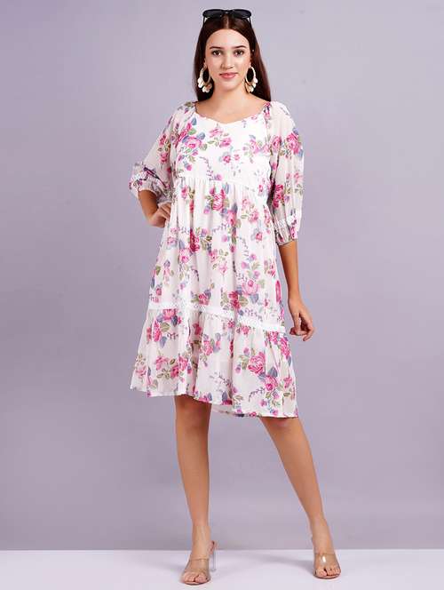 women floral printed tiered dress - 21570498 - Standard Image - 0