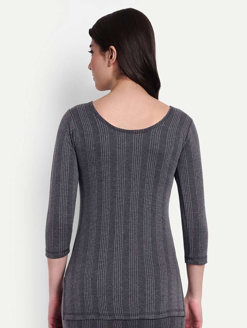 women solid long sleeve scoop neck thermal top - 21570591 -  Standard Image - 2