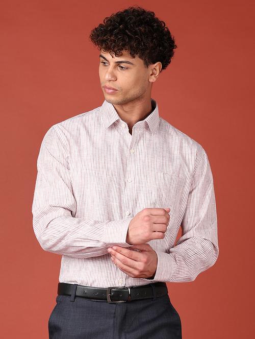 men long sleeves striped formal shirt - 21570644 - Standard Image - 0
