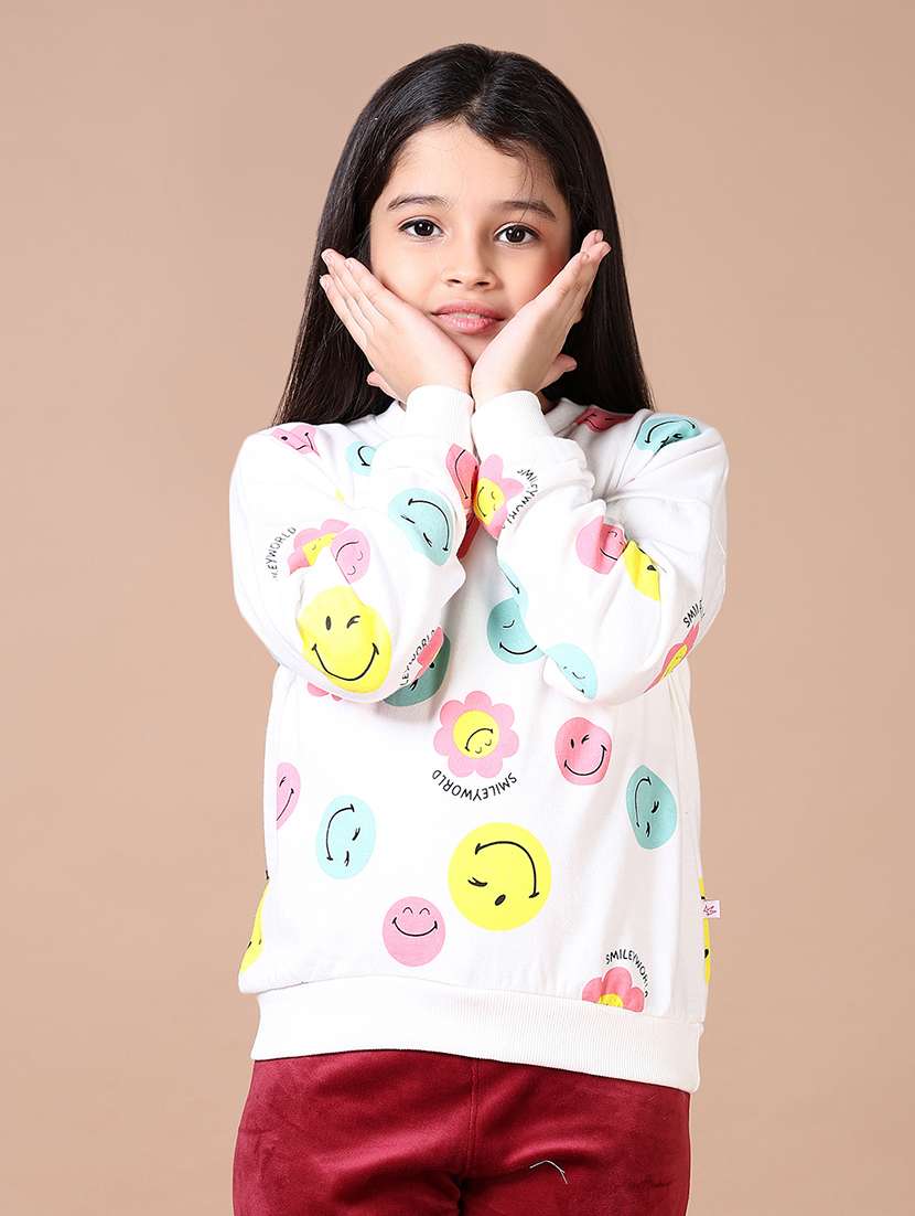 girls all over print long sleevessweatshirt