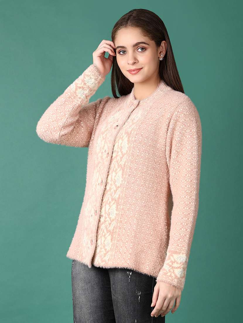 women self design long sleeve cardigan - 21570679 -  Standard Image - 2