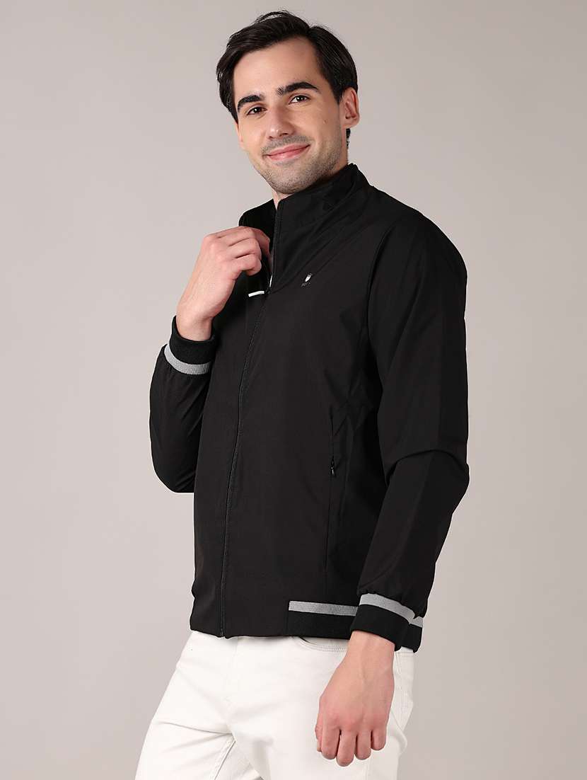men solid long sleeve bomber jacket - 21570689 -  Standard Image - 2