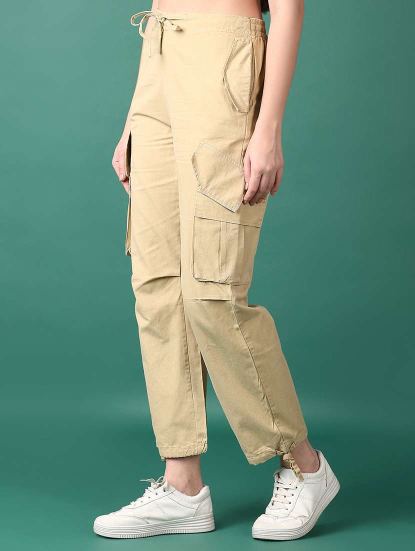 women solid high rise cargo - 21570707 -  Standard Image - 2