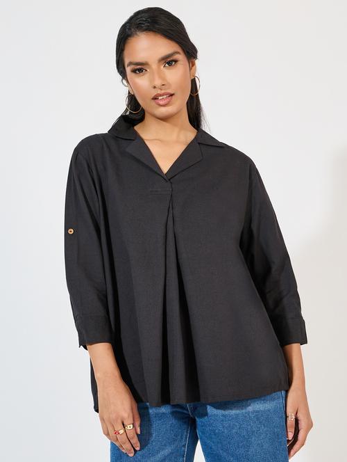 women collared solid regular shirt - 21571458 -  Standard Image - 0