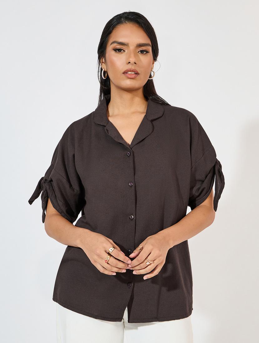 women collared solid regular shirt - 21571460 - Zoom Image - 0