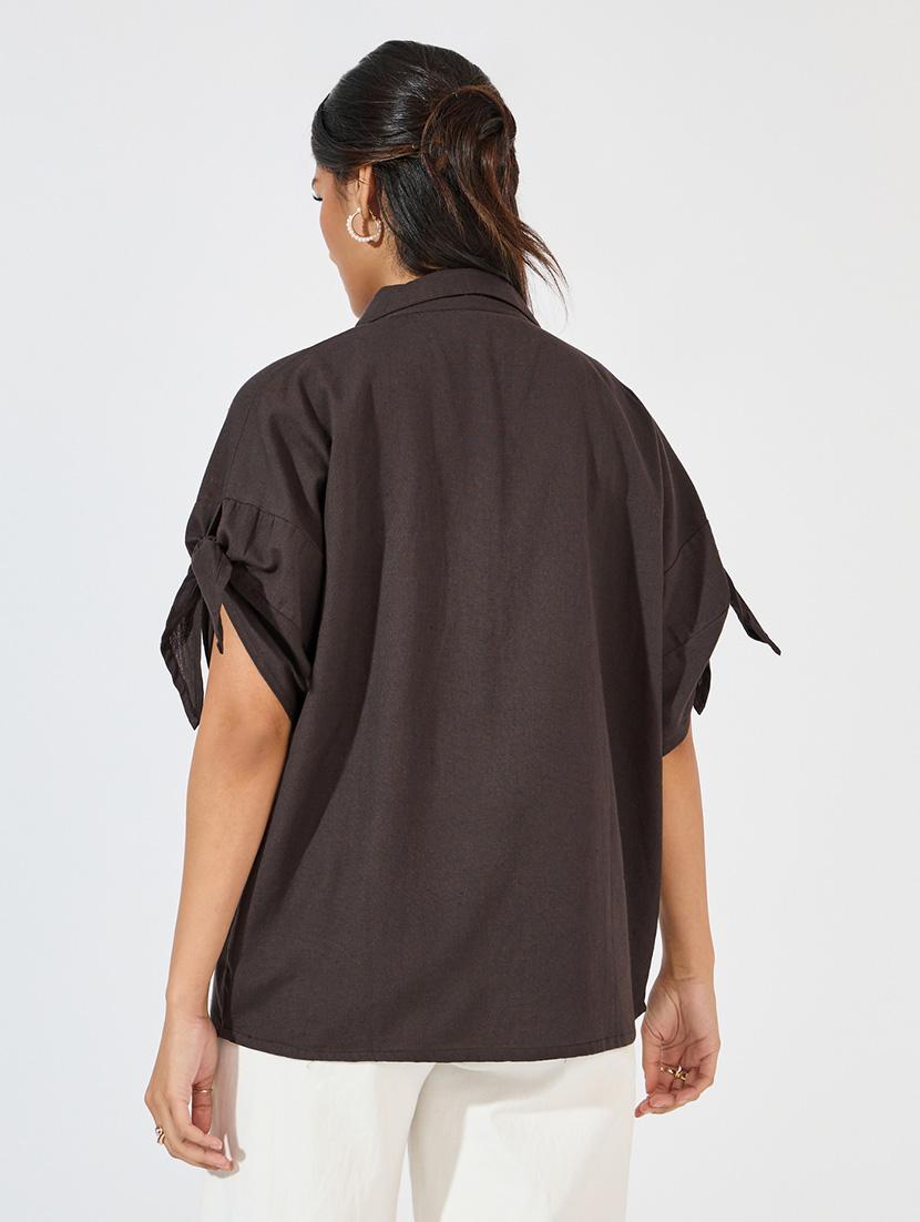 women collared solid regular shirt - 21571460 - Standard Image - 2