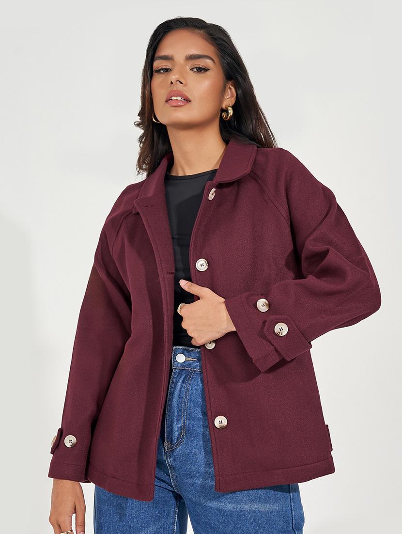 women purple solid ful sleeve regular jacket - 21571474 - Zoom Image - 0