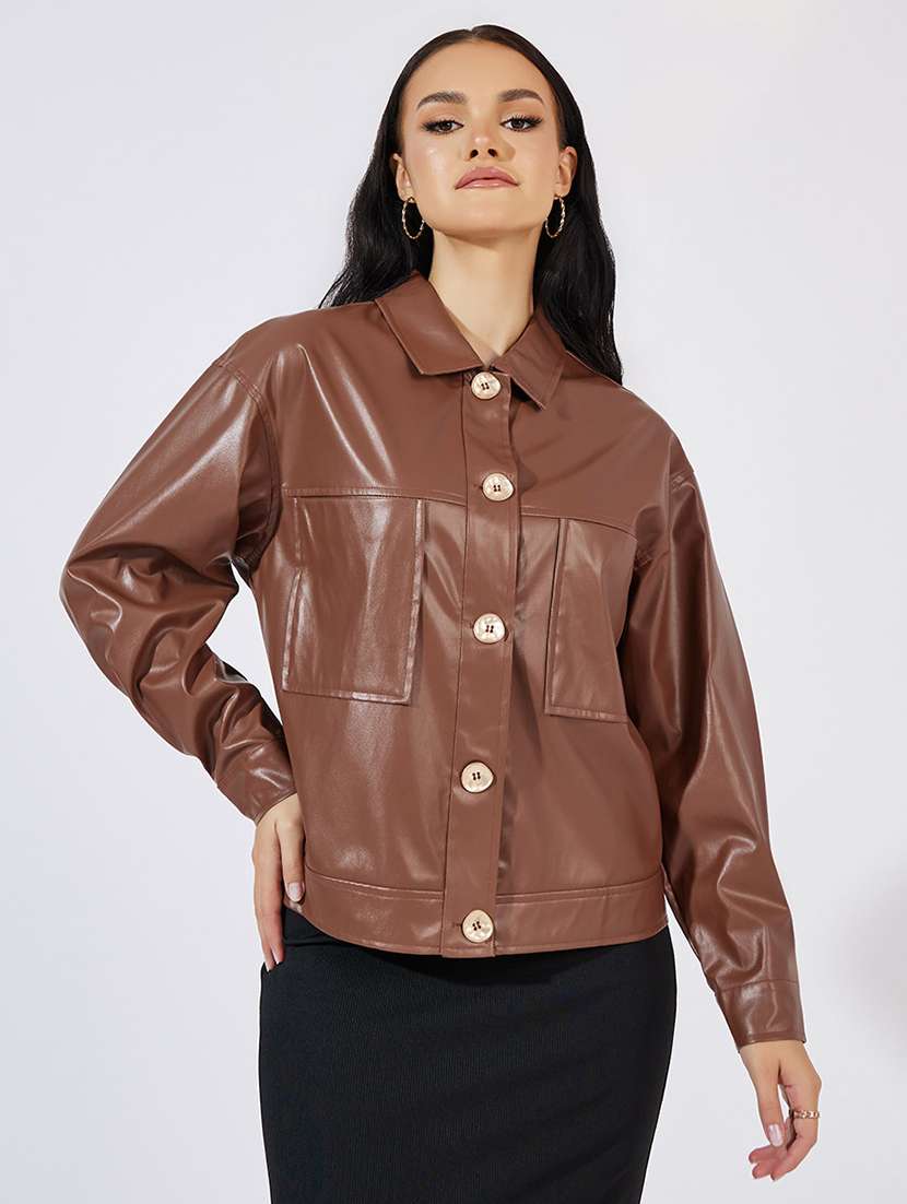 women long sleeve solid regular jacket - 21571482 -  Zoom Image - 0