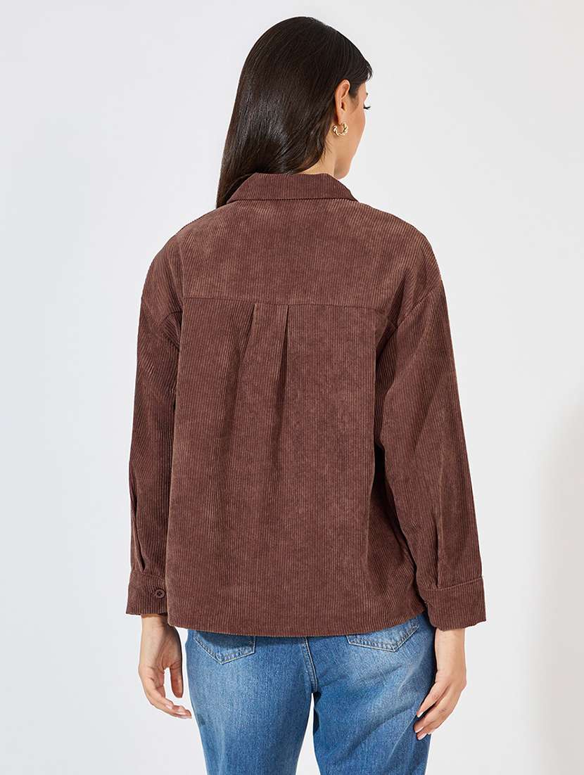 women long sleeve solid regular shacket - 21571487 -  Standard Image - 2