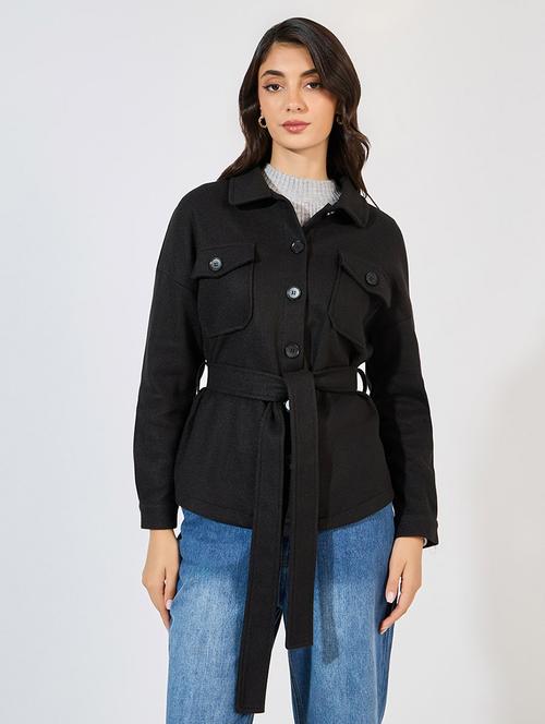 women long sleeve solid regular jacket - 21571492 - Standard Image - 0