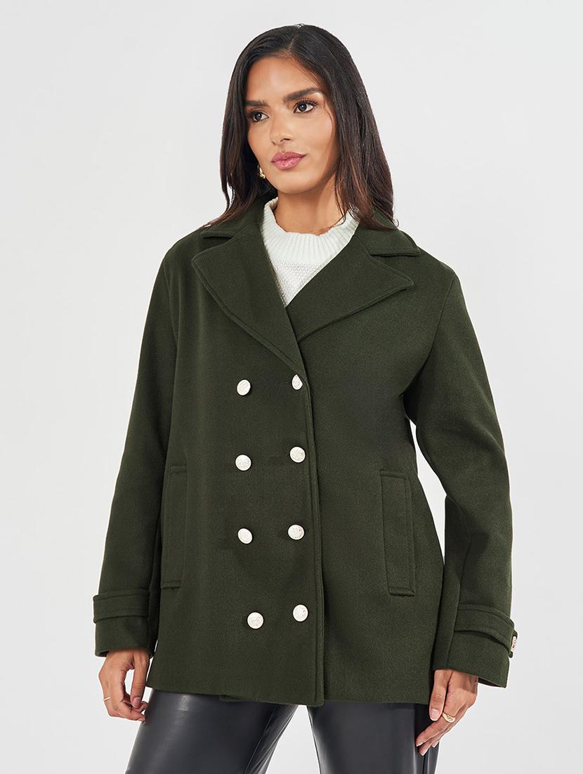 women full sleeve solid overcoat - 21571507 - Zoom Image - 0