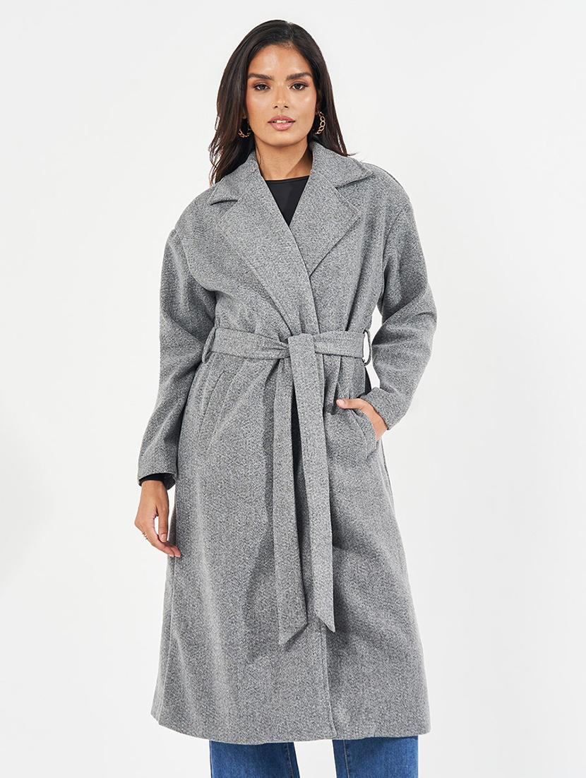 women full sleeve solid overcoat - 21571508 - Zoom Image - 0
