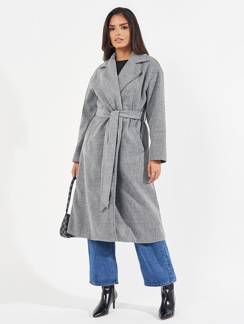women full sleeve solid overcoat - 21571508 - Standard Image - 2