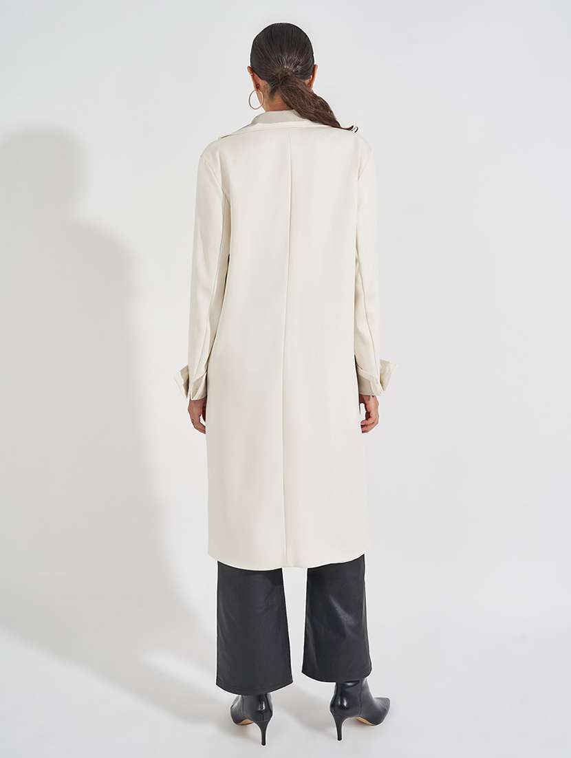 women full sleeve solid overcoat  - 21571510 -  Standard Image - 2