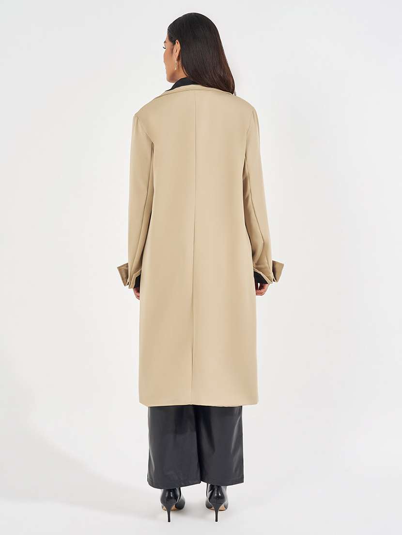 women full sleeve solid overcoat  - 21571511 -  Standard Image - 2