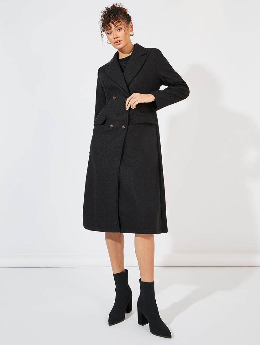 women full sleeve solid overcoat - 21571513 - Zoom Image - 0