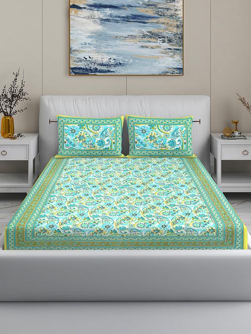 modefe 144 tc cotton 1 king bedsheet with 2 pillow covers - 21571542 - Standard Image - 0