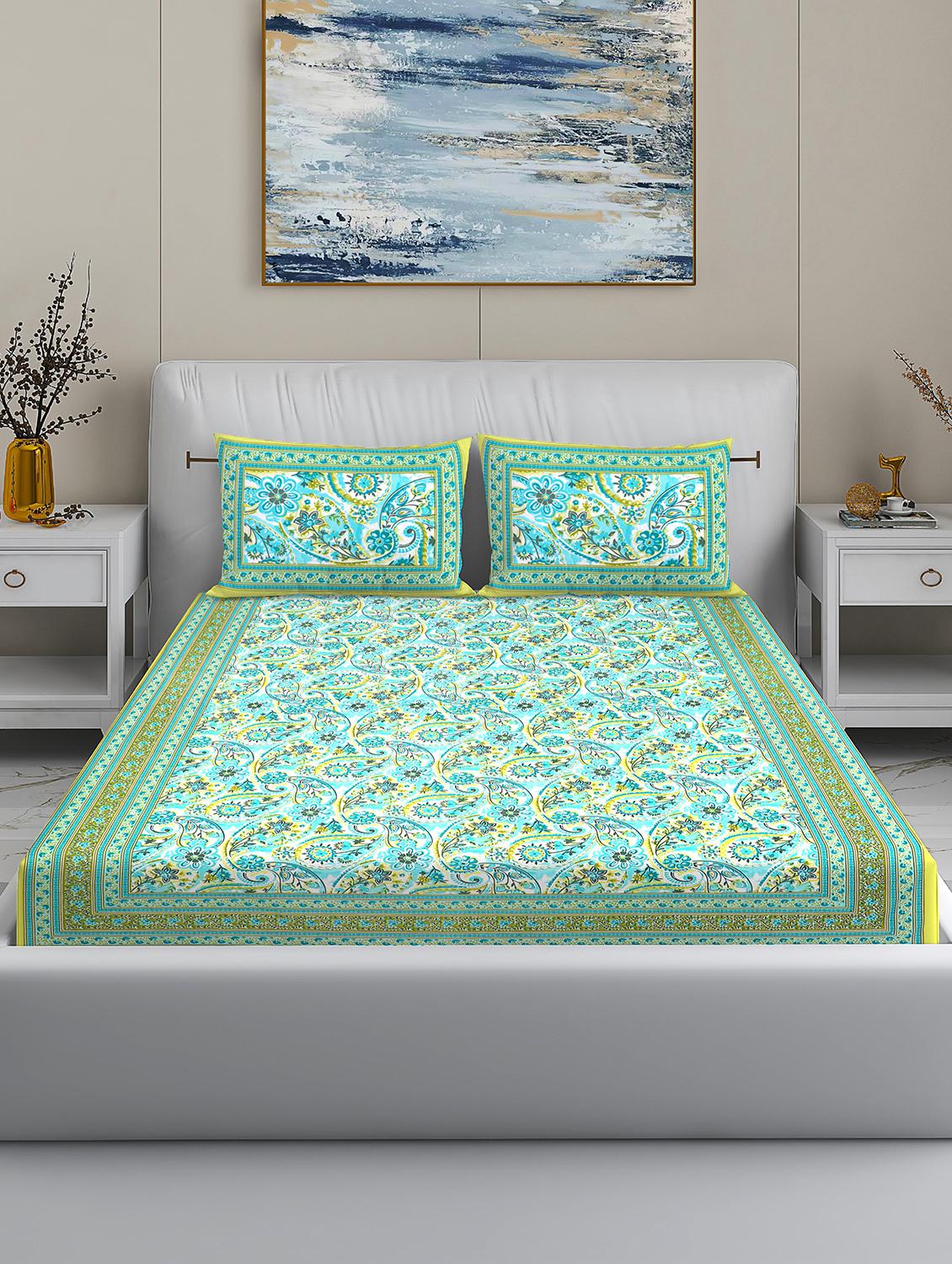 modefe 144 tc cotton 1 king bedsheet with 2 pillow covers - 21571542 - Zoom Image - 0