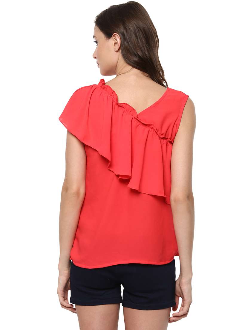 women red solid regular top - 21571609 -  Standard Image - 2