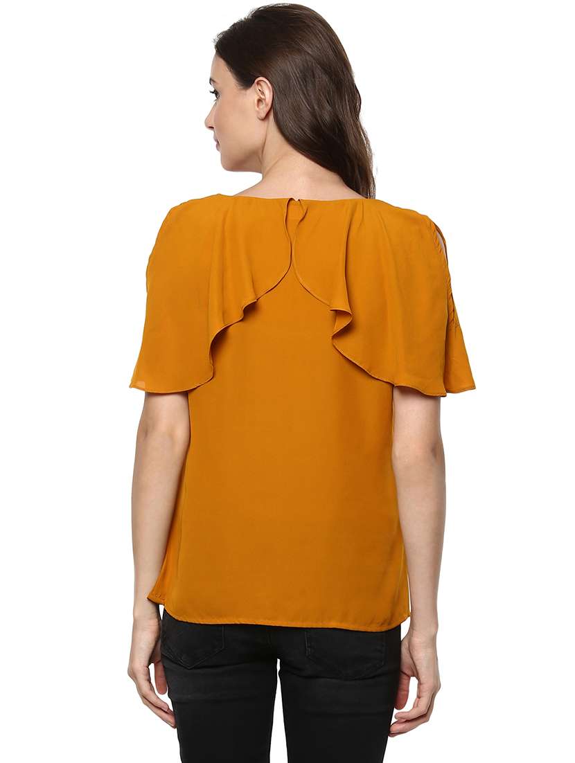 women mustard solid regular top - 21571610 - Standard Image - 2
