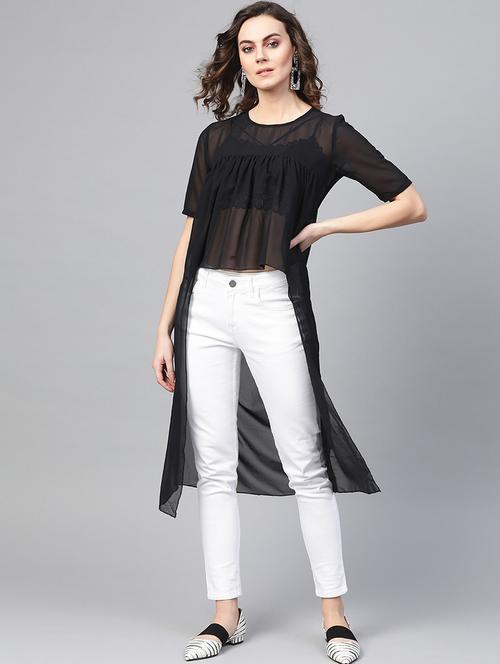 women black solid regular top - 21571615 -  Standard Image - 0