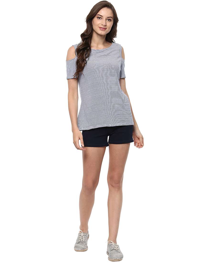 women white stripes regular top - 21571623 - Standard Image - 2