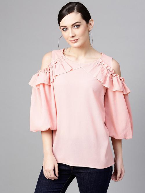 women pink solid regular top - 21571635 - Standard Image - 0